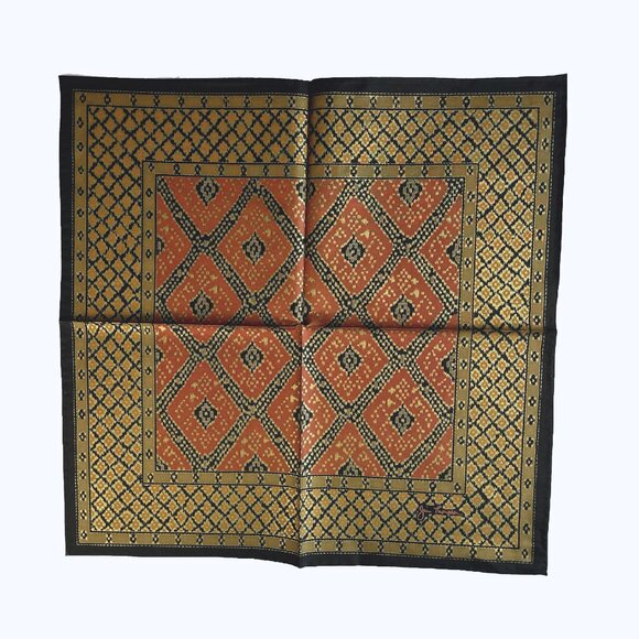 NIP Jim Thompson Silk Scarf Napkin – 16" Square – Thai-Inspired Geometric Design - Picture 1 of 12